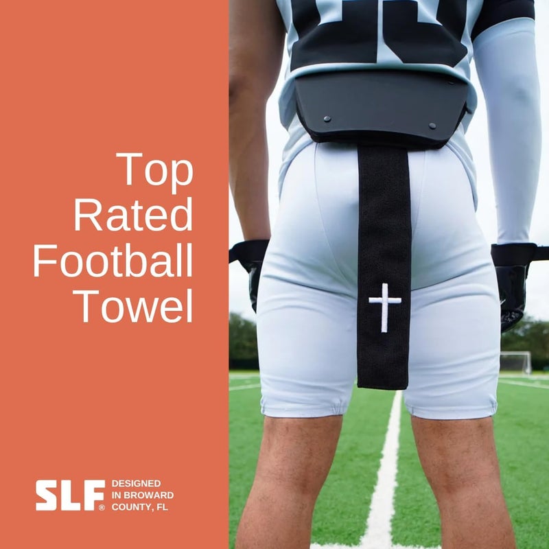 SLEEFS Faith Cross Black Thin Football Towel - Image 4